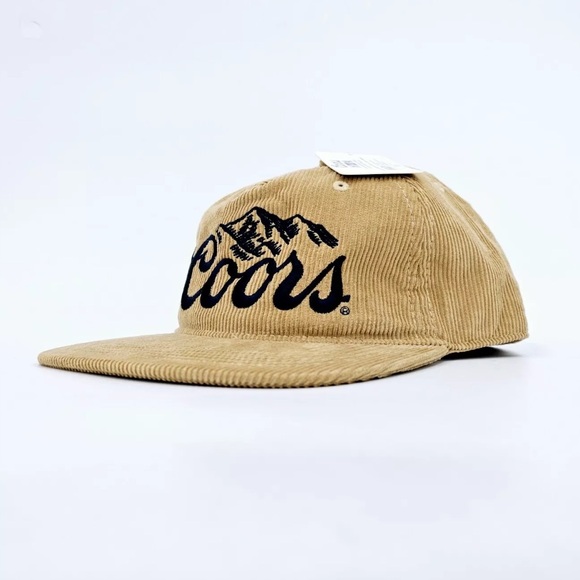 Coors Banquet Other - COORS Banquet Vintage-Retro Style Corduroy Hat Cap Classic Beige Mountains Logo